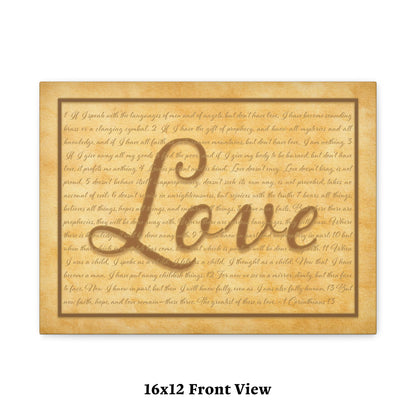 1 Corinthians 13 Love Canvas Wall Art