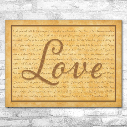 1 Corinthians 13 Love Canvas Wall Art